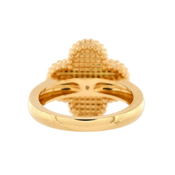 Van Cleef & Arpels Vintage Alhambra Ring Guilloche 18K Yellow Gold - - Picture 3 of 4